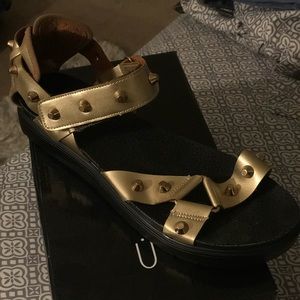 Gold studded sandals